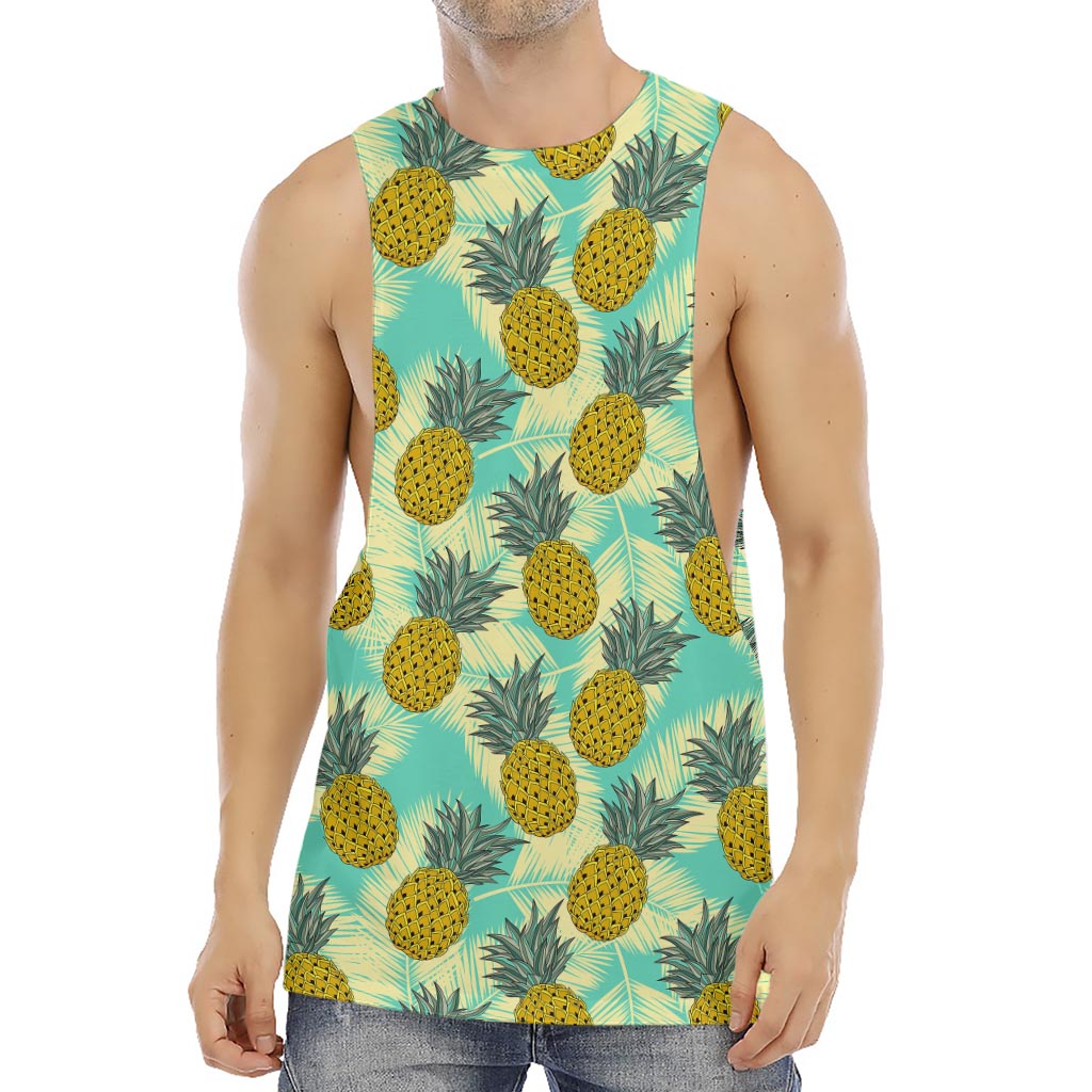 Tropical Vintage Pineapple Pattern Print Men's Muscle Tank Top