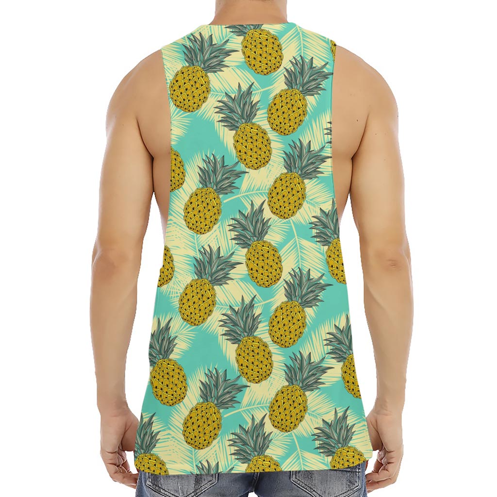 Tropical Vintage Pineapple Pattern Print Men's Muscle Tank Top