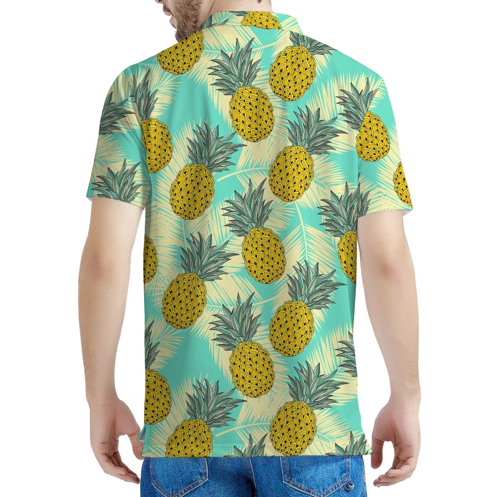 Tropical Vintage Pineapple Pattern Print Men's Polo Shirt