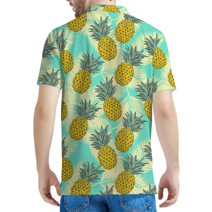 Tropical Vintage Pineapple Pattern Print Men's Polo Shirt