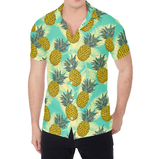 Tropical Vintage Pineapple Pattern Print Men's Shirt