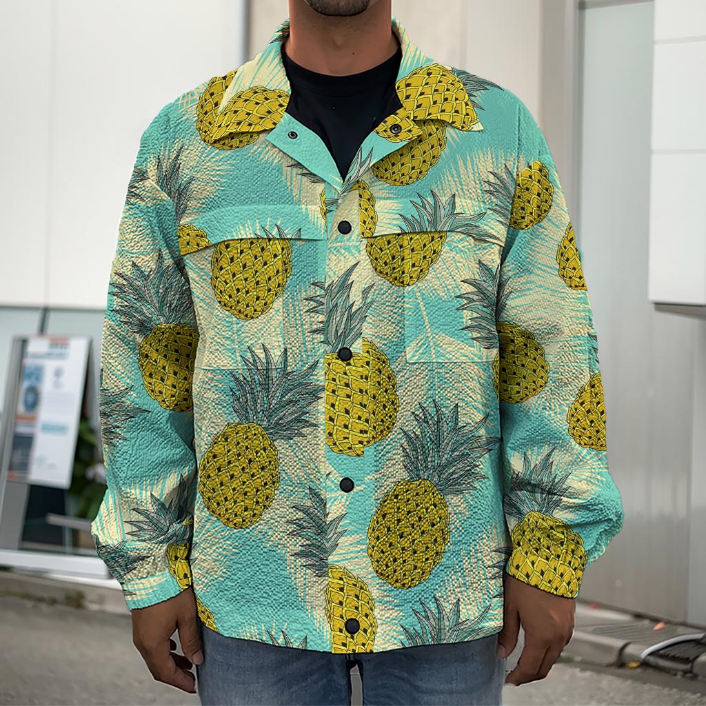 Tropical Vintage Pineapple Pattern Print Men's Shirt Jacket
