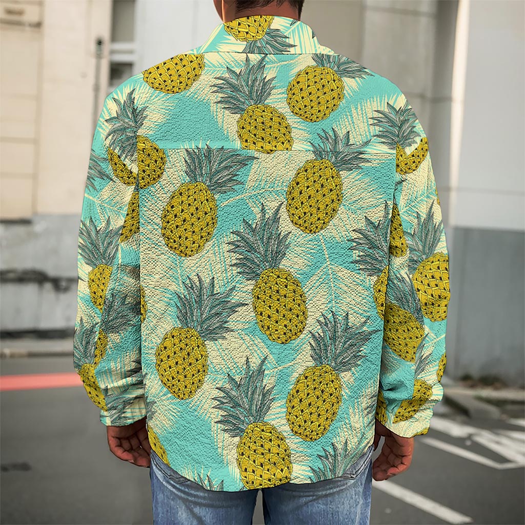 Tropical Vintage Pineapple Pattern Print Men's Shirt Jacket