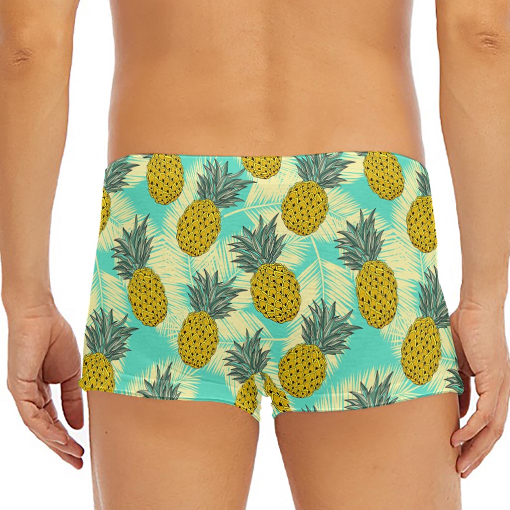 Tropical Vintage Pineapple Pattern Print Men's Short Boxer Briefs