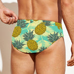 Tropical Vintage Pineapple Pattern Print Men's Swim Briefs