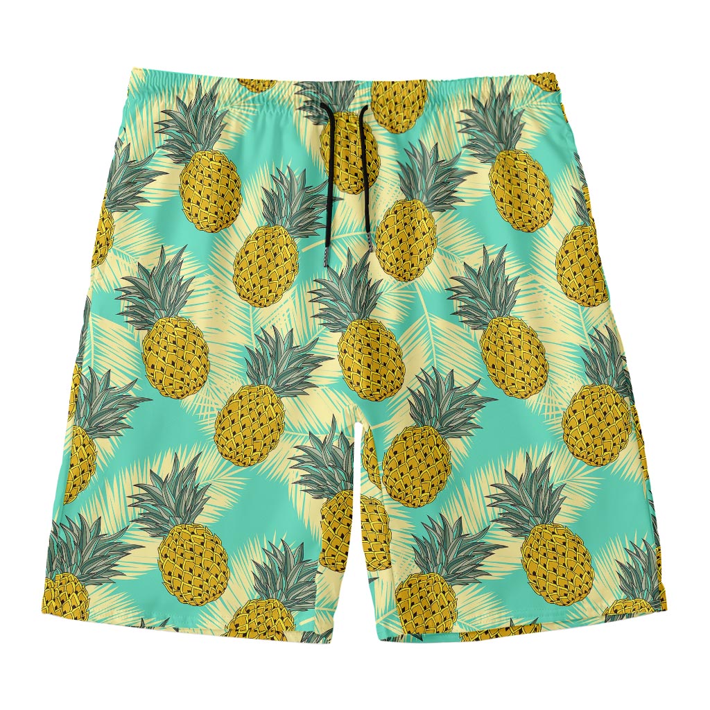 Tropical Vintage Pineapple Pattern Print Men's Swim Trunks