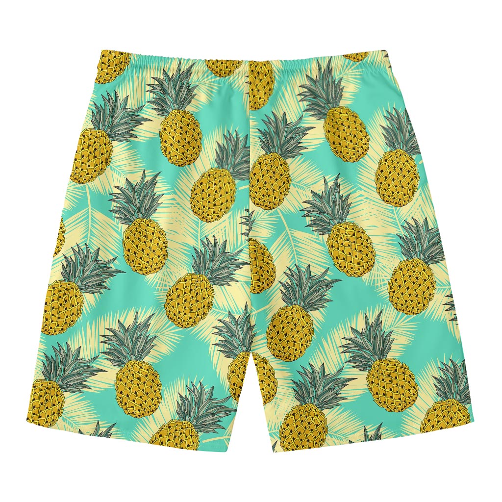 Tropical Vintage Pineapple Pattern Print Men's Swim Trunks