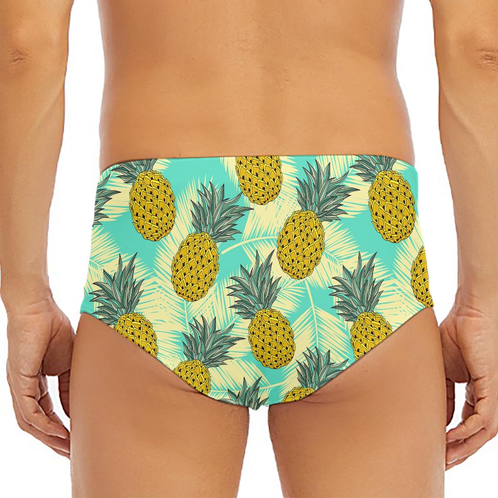 Tropical Vintage Pineapple Pattern Print Men's Triangle Swim Briefs