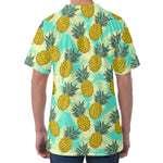 Tropical Vintage Pineapple Pattern Print Men's Velvet T-Shirt