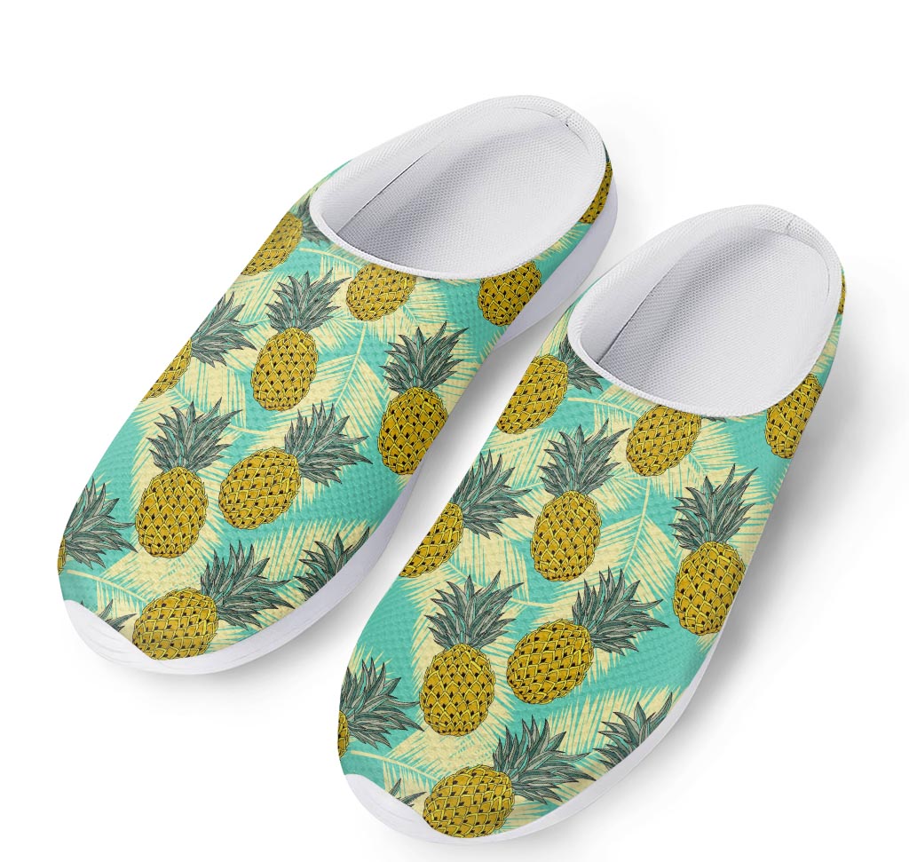 Tropical Vintage Pineapple Pattern Print Mesh Casual Shoes