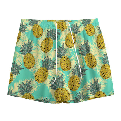 Tropical Vintage Pineapple Pattern Print Mesh Shorts
