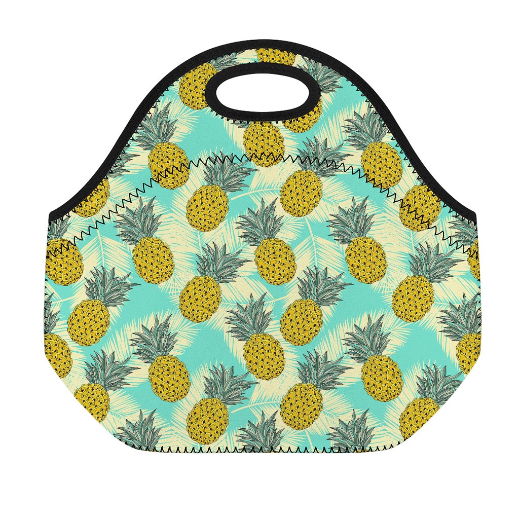 Tropical Vintage Pineapple Pattern Print Neoprene Lunch Bag