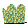 Tropical Vintage Pineapple Pattern Print Oven Mitts