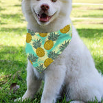 Tropical Vintage Pineapple Pattern Print Over The Collar Dog Bandana