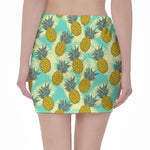 Tropical Vintage Pineapple Pattern Print Pencil Mini Skirt