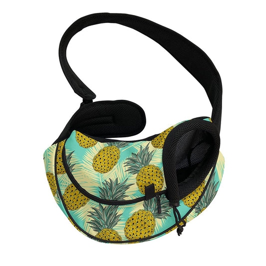 Tropical Vintage Pineapple Pattern Print Pet Sling Carrier
