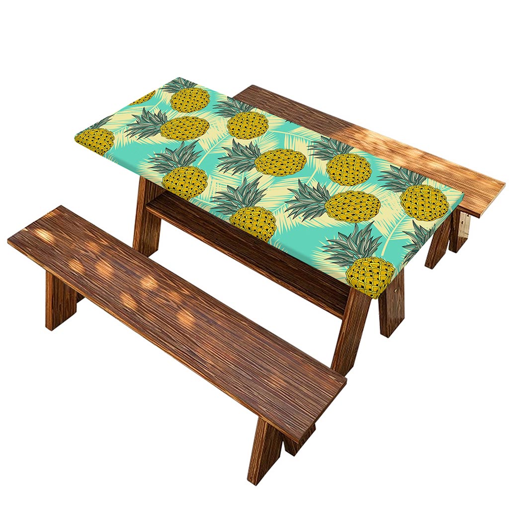 Tropical Vintage Pineapple Pattern Print Picnic Table Cover