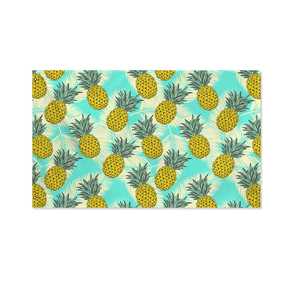 Tropical Vintage Pineapple Pattern Print Polyester Flag