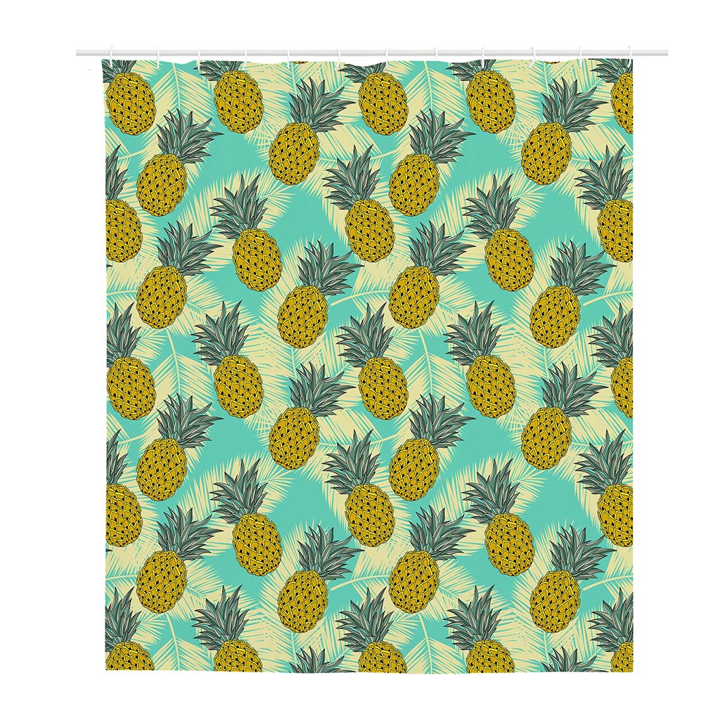 Tropical Vintage Pineapple Pattern Print Polyester Shower Curtain