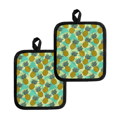 Tropical Vintage Pineapple Pattern Print Pot Holders