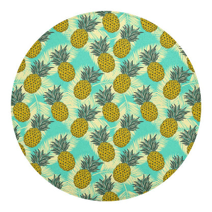 Tropical Vintage Pineapple Pattern Print Round Blanket