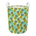 Tropical Vintage Pineapple Pattern Print Round Laundry Basket
