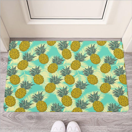 Tropical Vintage Pineapple Pattern Print Rubber Doormat