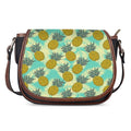 Tropical Vintage Pineapple Pattern Print Saddle Bag