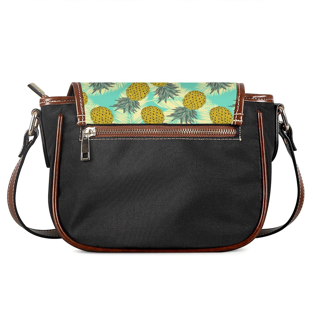 Tropical Vintage Pineapple Pattern Print Saddle Bag