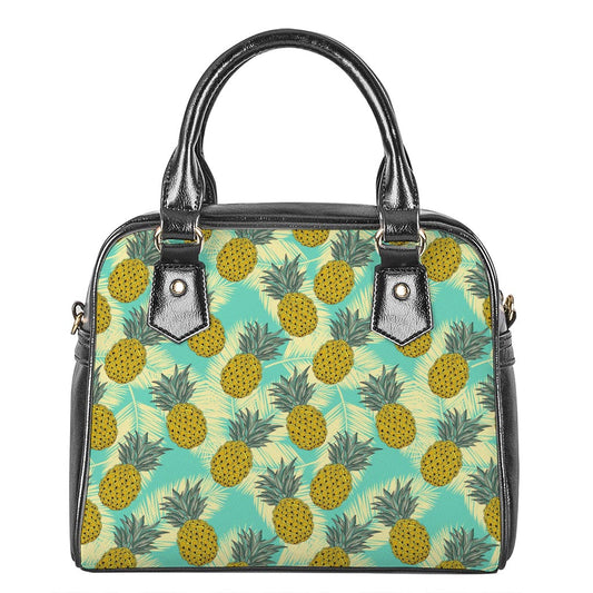 Tropical Vintage Pineapple Pattern Print Shoulder Handbag
