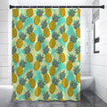Tropical Vintage Pineapple Pattern Print Shower Curtain