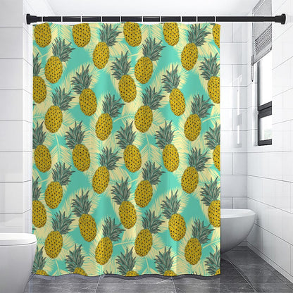 Tropical Vintage Pineapple Pattern Print Shower Curtain