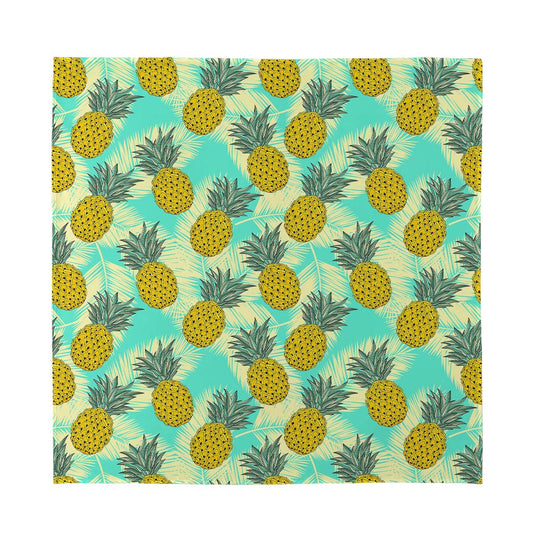 Tropical Vintage Pineapple Pattern Print Silk Bandana