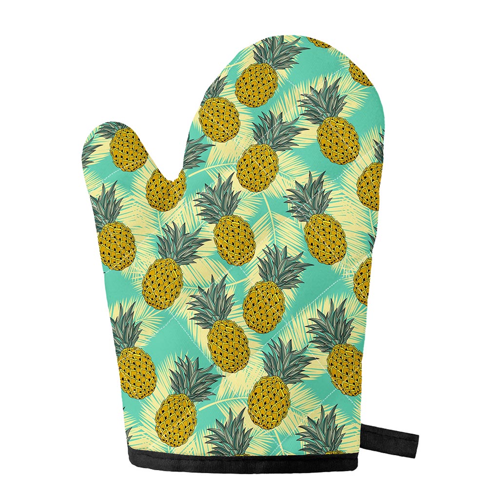 Tropical Vintage Pineapple Pattern Print Single Oven Mitt