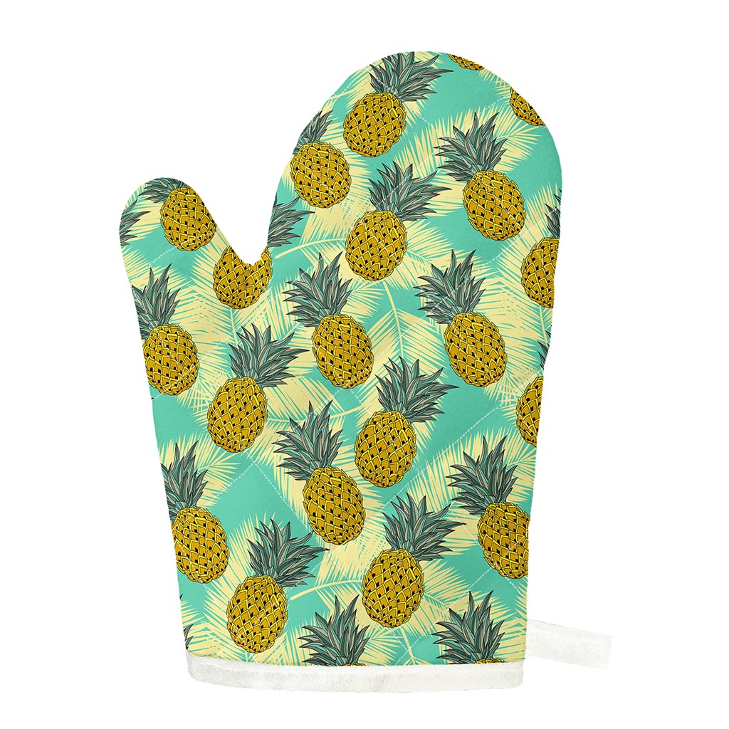 Tropical Vintage Pineapple Pattern Print Single Oven Mitt