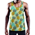 Tropical Vintage Pineapple Pattern Print Men's Workout Tank Top