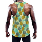 Tropical Vintage Pineapple Pattern Print Training Tank Top