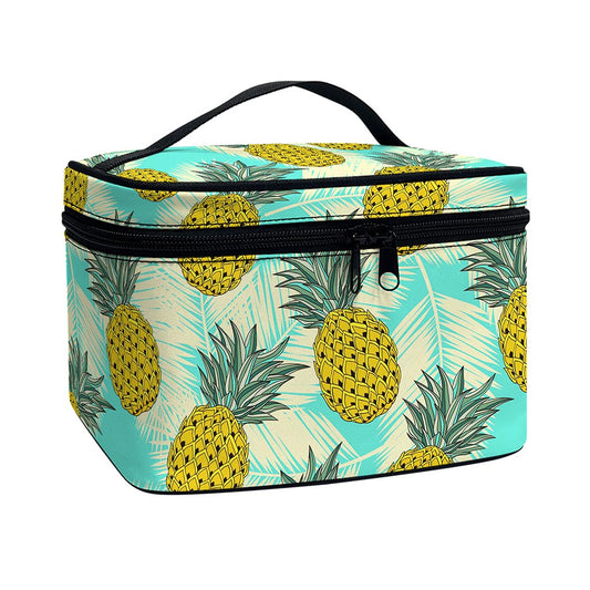 Tropical Vintage Pineapple Pattern Print Travel Makeup Bag