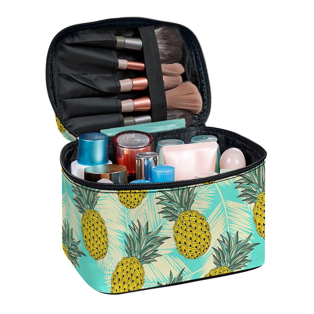 Tropical Vintage Pineapple Pattern Print Travel Makeup Bag