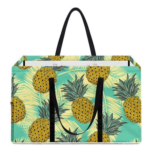 Tropical Vintage Pineapple Pattern Print Utility Tote Bag