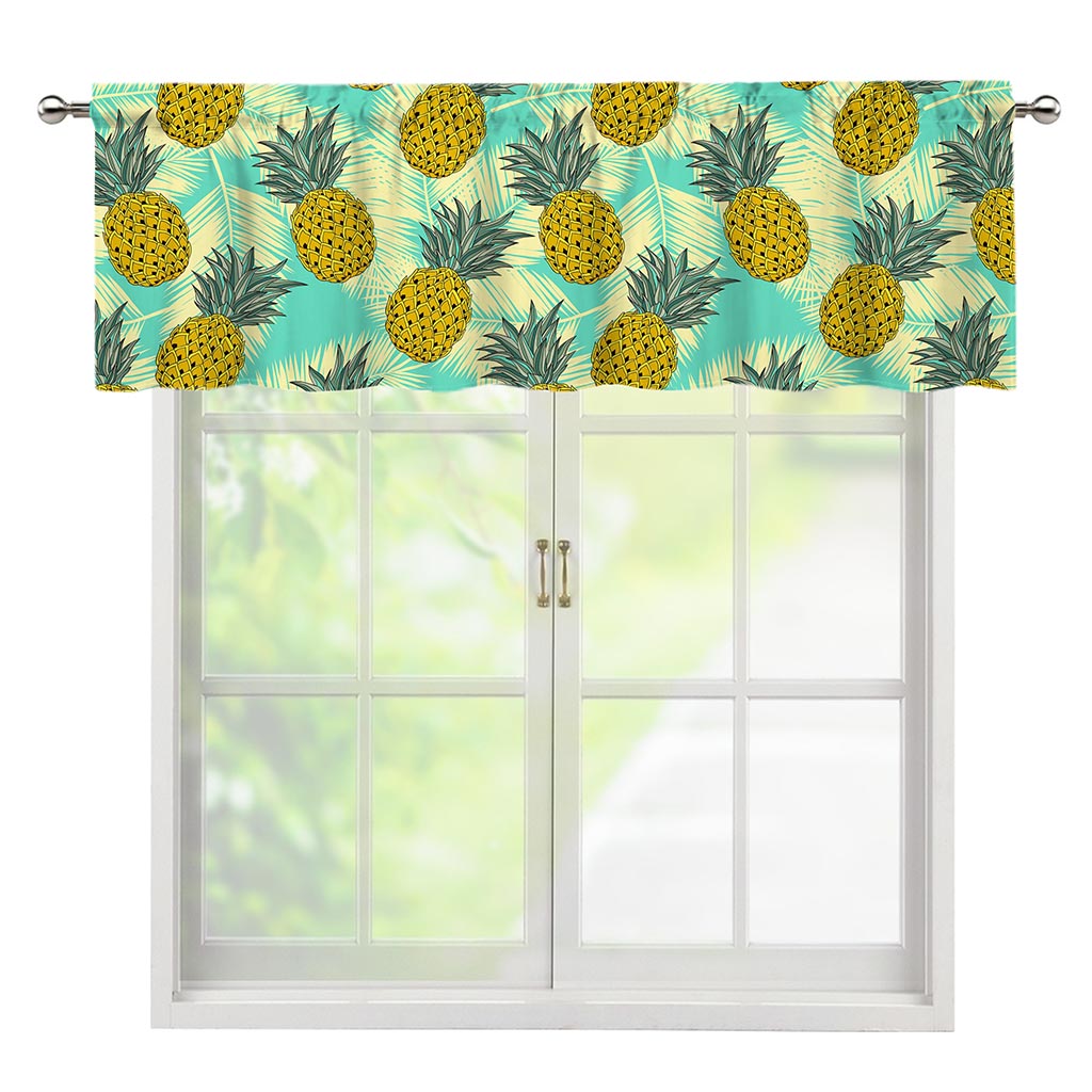 Tropical Vintage Pineapple Pattern Print Window Valance