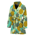 Tropical Vintage Pineapple Pattern Print Women's Bathrobe