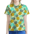 Tropical Vintage Pineapple Pattern Print Women's Polo Shirt