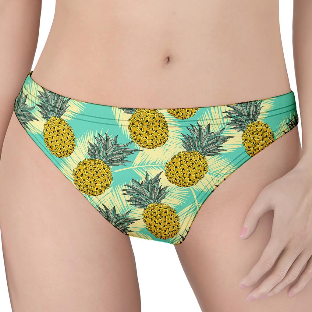 Tropical Vintage Pineapple Pattern Print Women's Thong