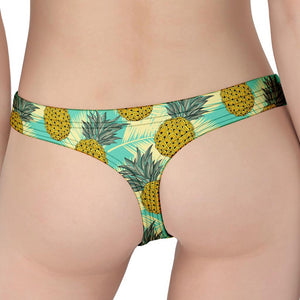 Tropical Vintage Pineapple Pattern Print Women's Thong