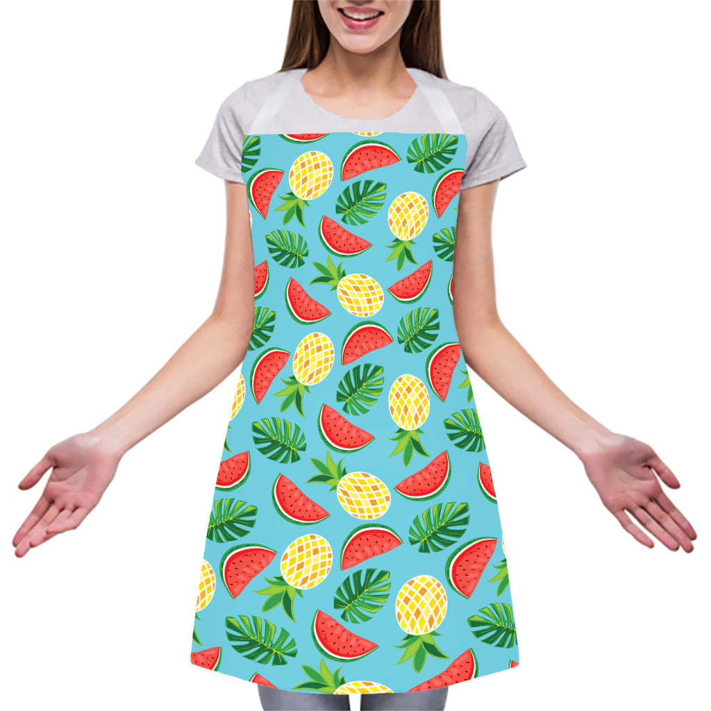 Tropical Watermelon And Pineapple Print Adjustable Apron