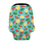 Tropical Watermelon And Pineapple Print Baby Seat Cover