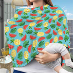 Tropical Watermelon And Pineapple Print Baby Seat Cover