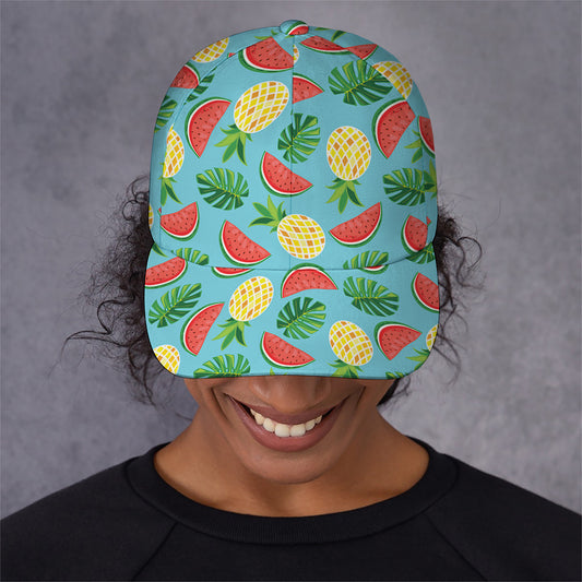 Tropical Watermelon And Pineapple Print Baseball Cap