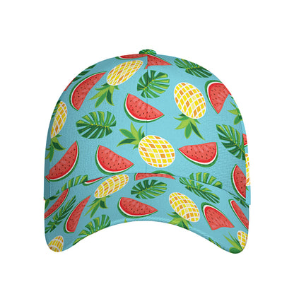 Tropical Watermelon And Pineapple Print Baseball Cap